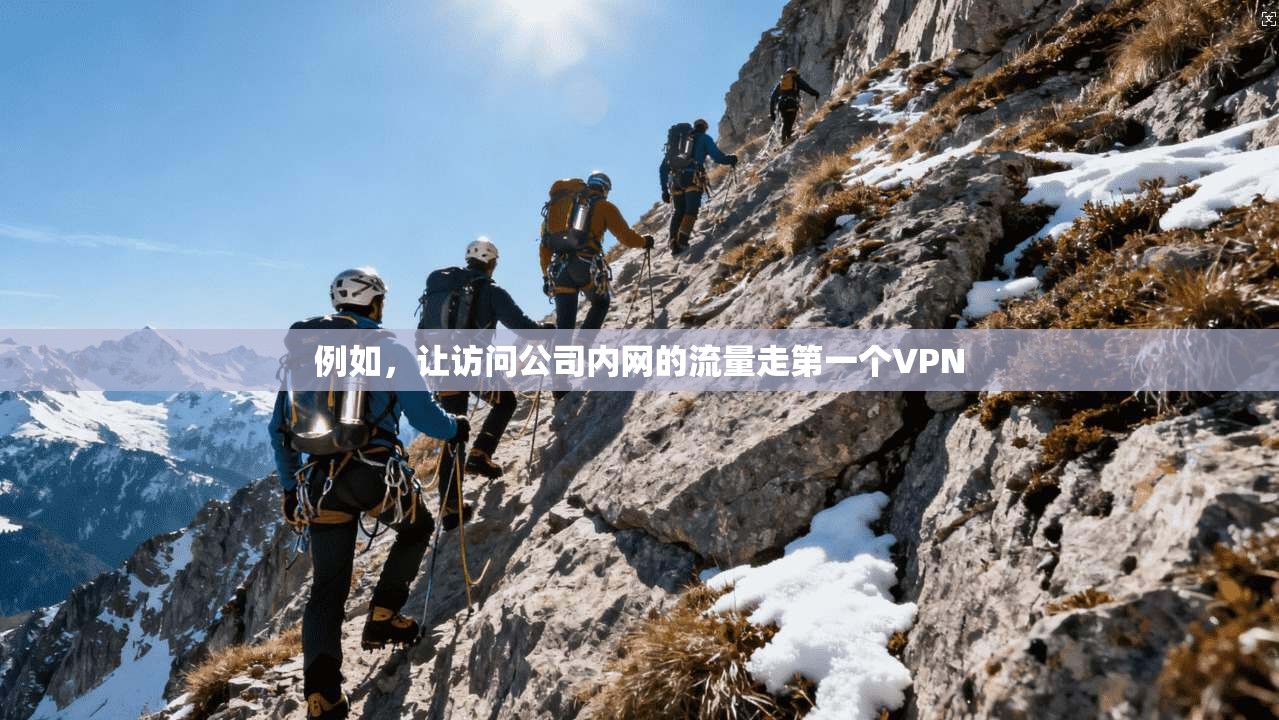 例如，让访问公司内网的流量走第一个VPN